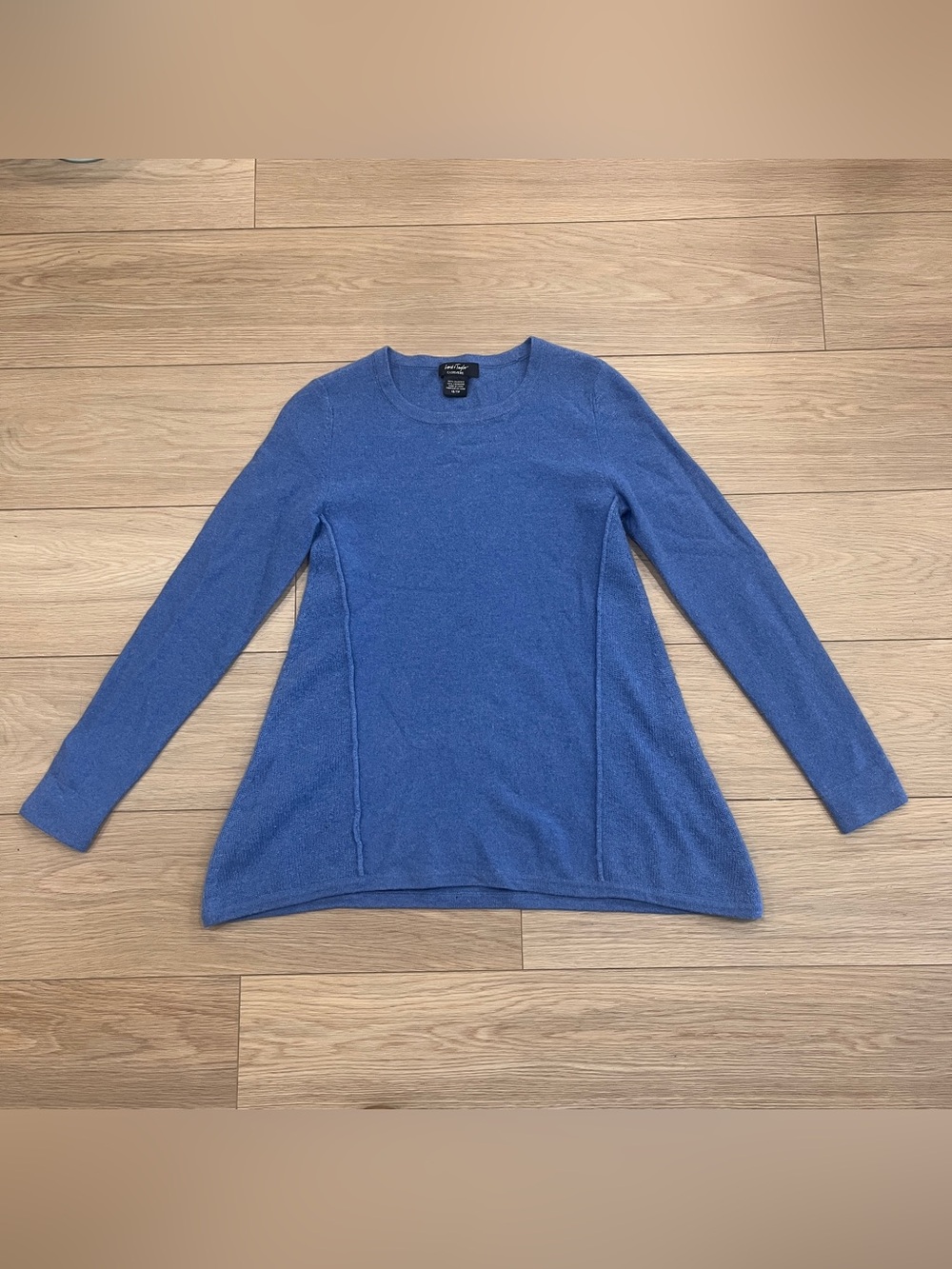 Lord & Taylor 100% Cashmere Blue A-Line Tunic Sweater XS